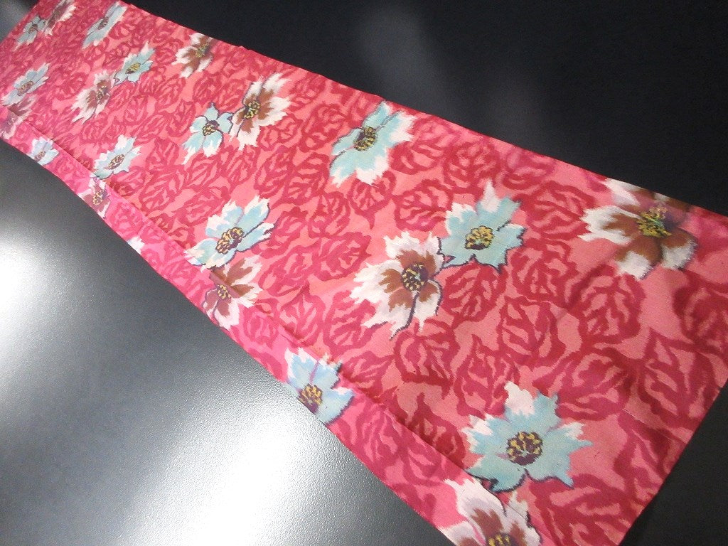 ACH#646a40 Silk Kimono Fabric Vintage Meisen 57.1x12.6in(145x32cm)