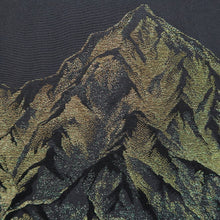 Load image into Gallery viewer, Haori Jacket Vintage(1950-1980) Black Gold Silver Mountain Landscape Silk #9540H2
