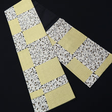 Load image into Gallery viewer, Fukuro Obi Black Gold Silver Flower Silk BB208V2
