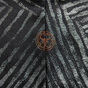 Haori Jacket Vintage(1950-1980) Black Silver Abstract art Silk #9566H3