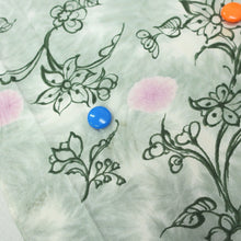 Load image into Gallery viewer, KK1135B3 Silk Kimono Fabric Vintage(1950-1980) Flower Light Green 73.6x12.2in(187x31cm)
