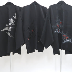 Bundle 15pcs Silk Black Haori Jacket Wholesale Bulk Free Shipping #404
