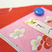 Load image into Gallery viewer, KK1194B4 Rayon Kimono Fabric Vintage(1950-1980) Heian Princess Vermillion 40.2x12.2in(102x31cm)
