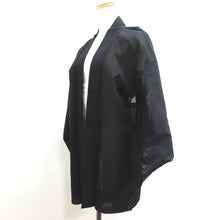 Load image into Gallery viewer, Haori Jacket Vintage(1950-1980) Black See-Through Maple Leaf Silk #9050D1
