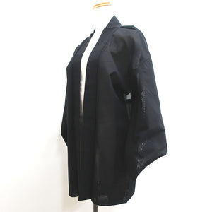 Haori Jacket Vintage(1950-1980) Black See-Through Maple Leaf Silk #9050D1