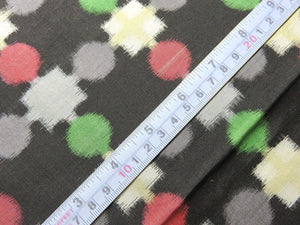 BCF#2469 Silk Kimono Fabric Vintage(1950-1980)  Meisen     Black    100cm (39.4in)