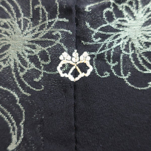 Haori Jacket Vintage(1950-1980) Black Flower Silk #9109D3