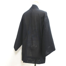 Load image into Gallery viewer, Haori Jacket Vintage(1950-1980) Black See-Through Maple Leaf Silk #9050D1
