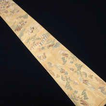 Load image into Gallery viewer, Fukuro Obi Vintage(1950-1980) Gold Heian Period Aristocrats Silk BB199V2
