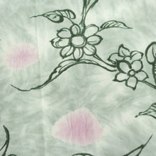 Load image into Gallery viewer, KK1135B3 Silk Kimono Fabric Vintage(1950-1980) Flower Light Green 73.6x12.2in(187x31cm)

