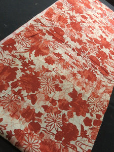 BCF#2863 Silk Kimono Fabric Vintage(1950-1980) Flower Red 140cm (55.1in)