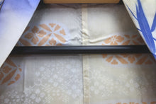 Load image into Gallery viewer, Haori Jacket Vintage(1920-1950) Blue Pale Yellow Tachibana Silk #8324C3
