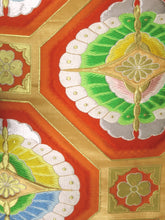 Load image into Gallery viewer, Fukuro Obi Vintage(1950-1980) Gold Orange Butterfly Silk BB7W1

