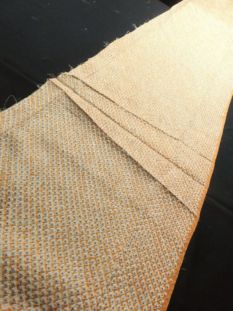 BCF#2879a40 Silk Kimono Fabric Shibori Pale Orange 53.1x7.9in(135x20cm)