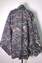 Load image into Gallery viewer, Haori Jacket Vintage(1950-1980) Black Flower Silk #8731J5
