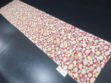 Load image into Gallery viewer, MKF#214 Silk Kimono Fabric Vintage(1950-1980) Chrysanthemum Wine red 52.0x11.8in(132x30cm)
