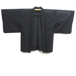 Haori Jacket Vintage(1950-1980) Black See-Through Maple Leaf Silk #9050D1