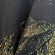 Load image into Gallery viewer, Haori Jacket Vintage(1950-1980) Black Gold Silver Mountain Landscape Silk #9540H2
