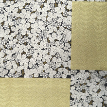 Load image into Gallery viewer, Fukuro Obi Black Gold Silver Flower Silk BB208V2
