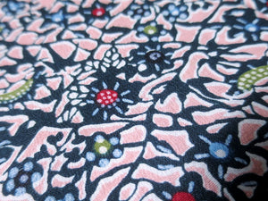 MBFq#67C Silk Kimono Fabric Vintage(1950-1980) Flower Pink 59.1x13.0in(150x33cm)