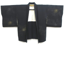 Load image into Gallery viewer, Haori Jacket Vintage(1950-1980) Black Silver Gold Chrysanthemum Silk #9229E3
