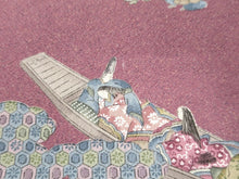 Load image into Gallery viewer, ACH#626a60 Silk Kimono Fabric Samurai Mauve Pink 39.4x13.4in(100x34cm)
