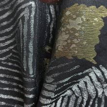 Load image into Gallery viewer, Haori Jacket Vintage(1950-1980) Black Silver Abstract art Silk #9566H3
