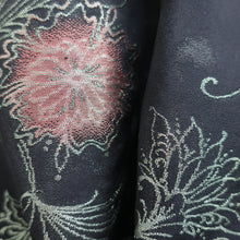 Load image into Gallery viewer, Haori Jacket Vintage(1950-1980) Black Flower Silk #9109D3

