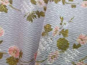 Kimono Light Gray Chrysanthemum Sayagata Tsukesage Silk #8248B5