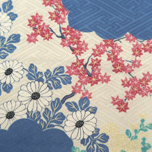 Load image into Gallery viewer, KK1332B6 Silk Kimono Fabric Vintage(1920-1950) Sayagata Branch Blue 42.9x11.8in(109x30cm)

