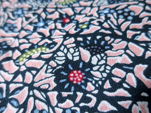MBFq#67C Silk Kimono Fabric Vintage(1950-1980) Flower Pink 59.1x13.0in(150x33cm)