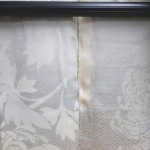 Haori Jacket Vintage(1950-1980) Black Silver Gold Chrysanthemum Silk #9229E3