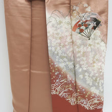 Load image into Gallery viewer, Kimono Salmon Cherry Blossom Folding Fan Silk #9139D4
