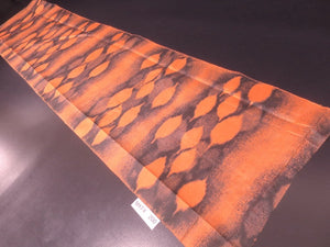 MKF#200 Silk Kimono Fabric Vintage(1920-1950) Meisen Leaf Vermillion 59.8x13.0in(152x33cm)