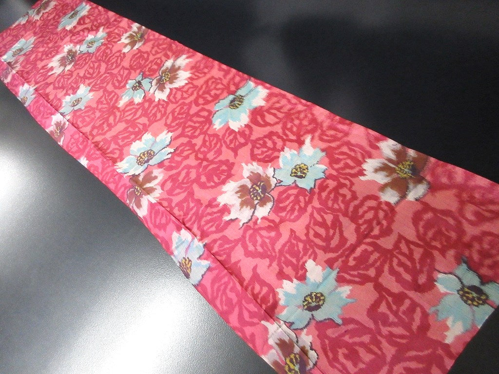 ACH#647a40 Silk Kimono Fabric Vintage Meisen 57.1x12.6in(145x32cm)