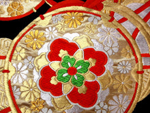 Load image into Gallery viewer, Fukuro Obi Vintage(1950-1980) Black Gold Tsuzumi Butterfly Silk BB110W7
