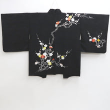 Load image into Gallery viewer, Haori Jacket Vintage(1950-1980) Black Embroidery Ume Branch Silk #9592H4
