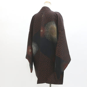 Haori Jacket Vintage(1950-1980) Black Chrysanthemum Silk #9110D3