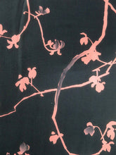 Load image into Gallery viewer, MBFd#76A Silk Kimono Fabric Vintage(1950-1980) Branch Black Pink 53.1x12.6in(135x32cm)
