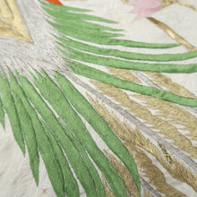 Load image into Gallery viewer, KK1292B6 Silk Kimono Fabric Vintage(1950-1980) Embroidery Birds Branch Light Pink White 38.6x12.2in(98x31cm)
