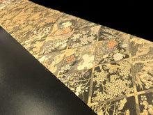 Load image into Gallery viewer, BB8266AC Silk Obi Fabric Vintage(1950-1980) Landscape Gold 82.3x12.2in(209x31cm)
