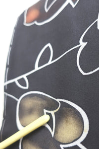 Haori Jacket Vintage(1950-1980) Black Flower Silk #8731J5