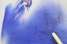 Load image into Gallery viewer, Haori Jacket Vintage(1920-1950) Blue Pale Yellow Tachibana Silk #8324C3
