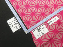 Load image into Gallery viewer, BCF#2471 Silk Kimono Fabric Vintage(1920-1950)  Asanoha    Pink Red    110cm (43.3in)
