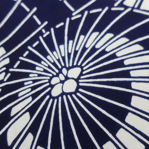 KK1112B3 Cotton Kimono Fabric Vintage(1950-1980) Bangasa Umbrella Navy 57.5x13.0in(146x33cm)