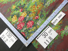 Load image into Gallery viewer, BCF#2864 Silk Kimono Fabric Vintage(1920-1950) Hand Painted Flower Brown 130cm (51.2in)
