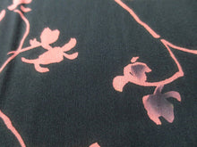 Load image into Gallery viewer, MBFd#76B Silk Kimono Fabric Vintage(1950-1980) Branch Black Pink 53.1x12.6in(135x32cm)
