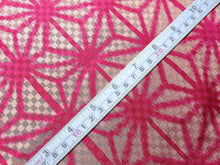 Load image into Gallery viewer, BCF#2471 Silk Kimono Fabric Vintage(1920-1950)  Asanoha    Pink Red    110cm (43.3in)
