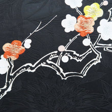 Load image into Gallery viewer, Haori Jacket Vintage(1950-1980) Black Embroidery Ume Branch Silk #9592H4
