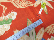 Load image into Gallery viewer, ACH#747 Silk Kimono Fabric Vintage 1930s Crane Flower 49.2x25.6in(125x65cm)
